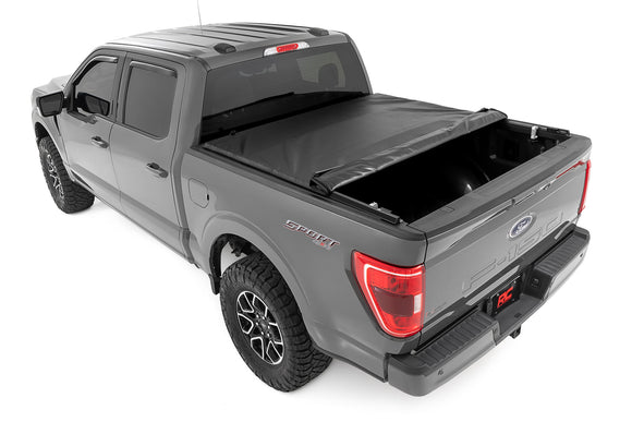 Rough Country Soft Roll Up Bed Cover 6'7" Bed Ford Ford F-150 15-23