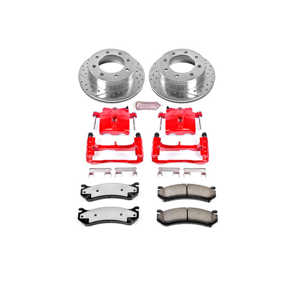 PowerStop Z36 Truck and SUV Ceramic Brake Pad, Drilled & Slotted Rotor, and Cali