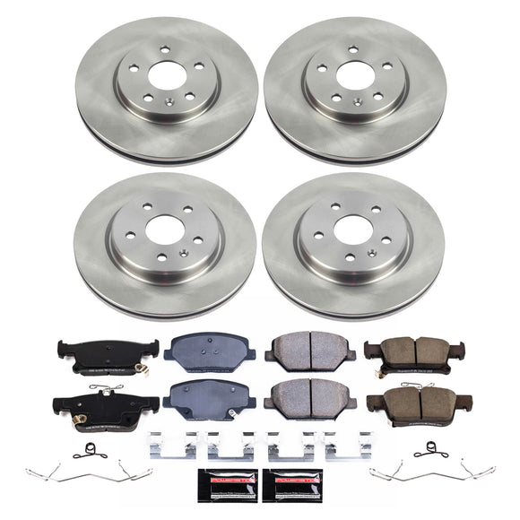 PowerStop Z36 Ceramic Brake Pads with Drilled Slotted Rotors and Drum Shoe Kit