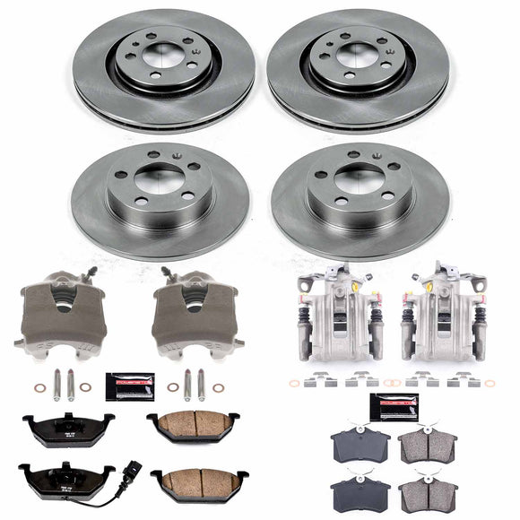 PowerStop OE Stock Replacement Low-Dust Ceramic Brake Pad, Rotor and Caliper Kit