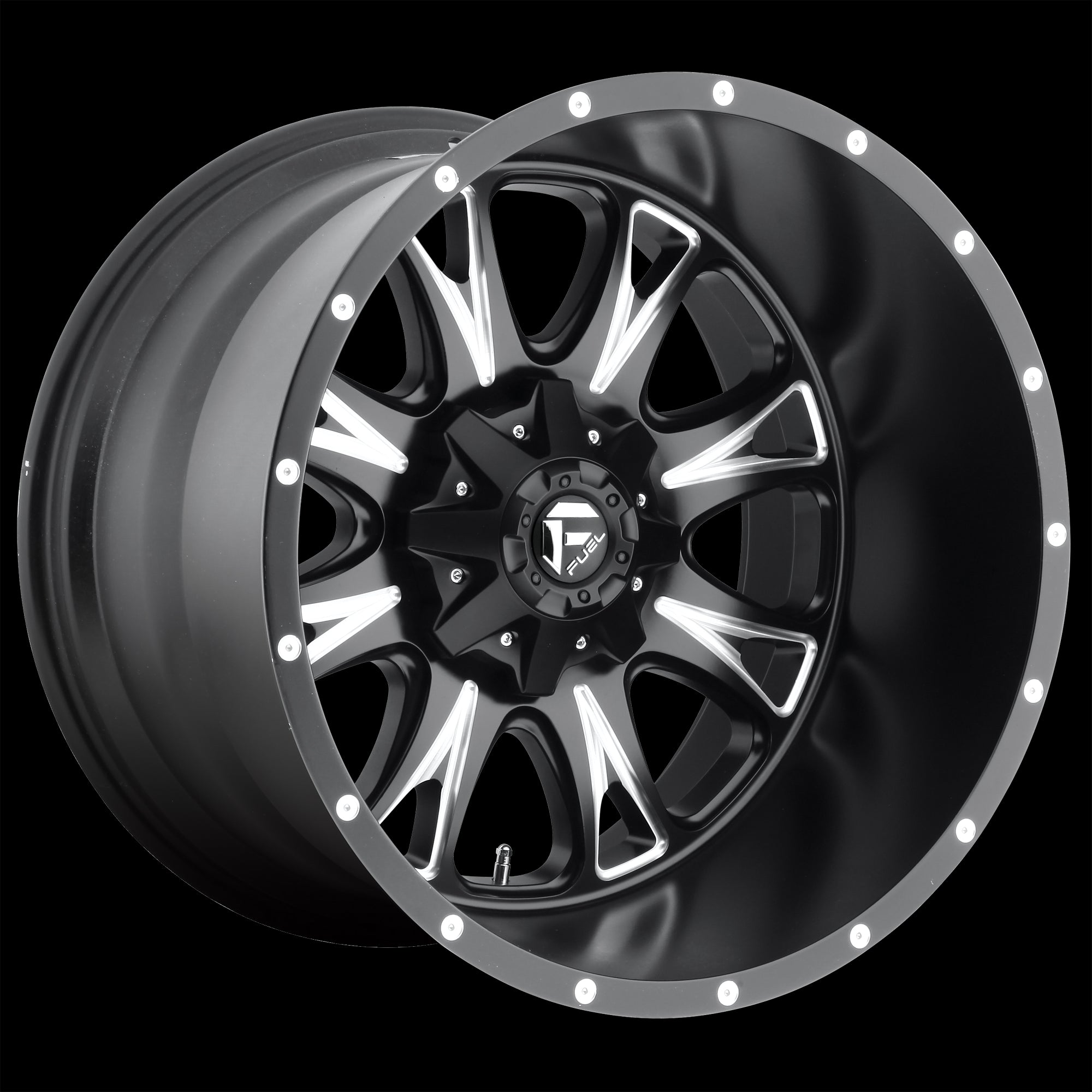 17X6.5 Fuel D513 THROTTLE Matte Black Milled 8X165.1 ET-140 wheel/rim