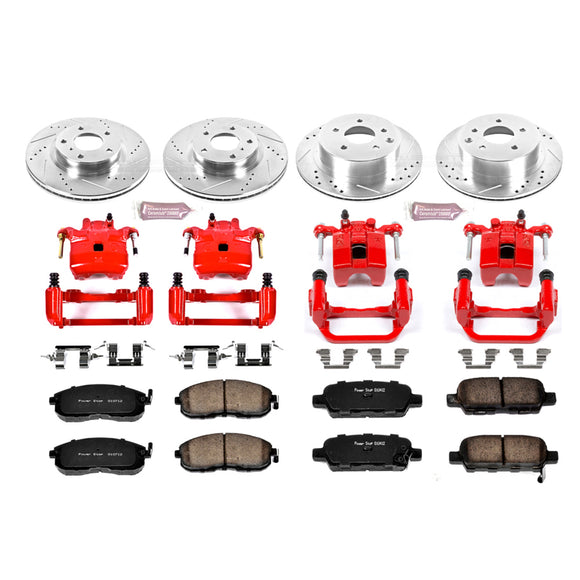 PowerStop Z23 Daily Driver Carbon-Fiber Ceramic Pads Drilled & Slotted Rotor & C