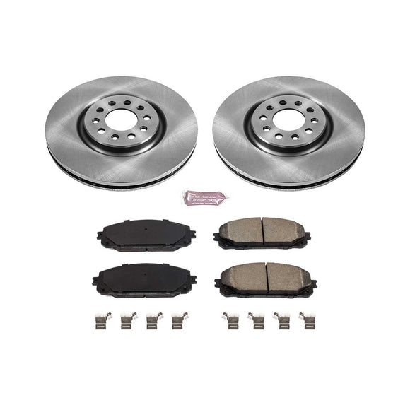 PowerStop OE Stock Replacement Low-Dust Ceramic Brake Pad and Rotor Kit