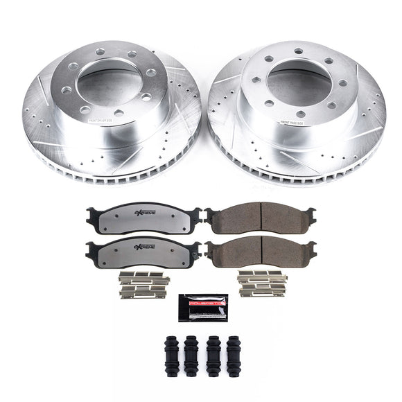 PowerStop Z36 Carbon-Fiber Ceramic Brake Pad with Drilled and Slotted Rotor Kit