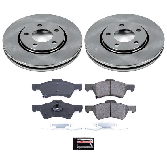 PowerStop OE Stock Replacement Low-Dust Ceramic Brake Pad and Rotor Kit