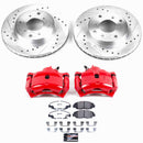 PowerStop Z26 Street Performance Ceramic Brake Pad, Drilled Slotted Rotor, and C