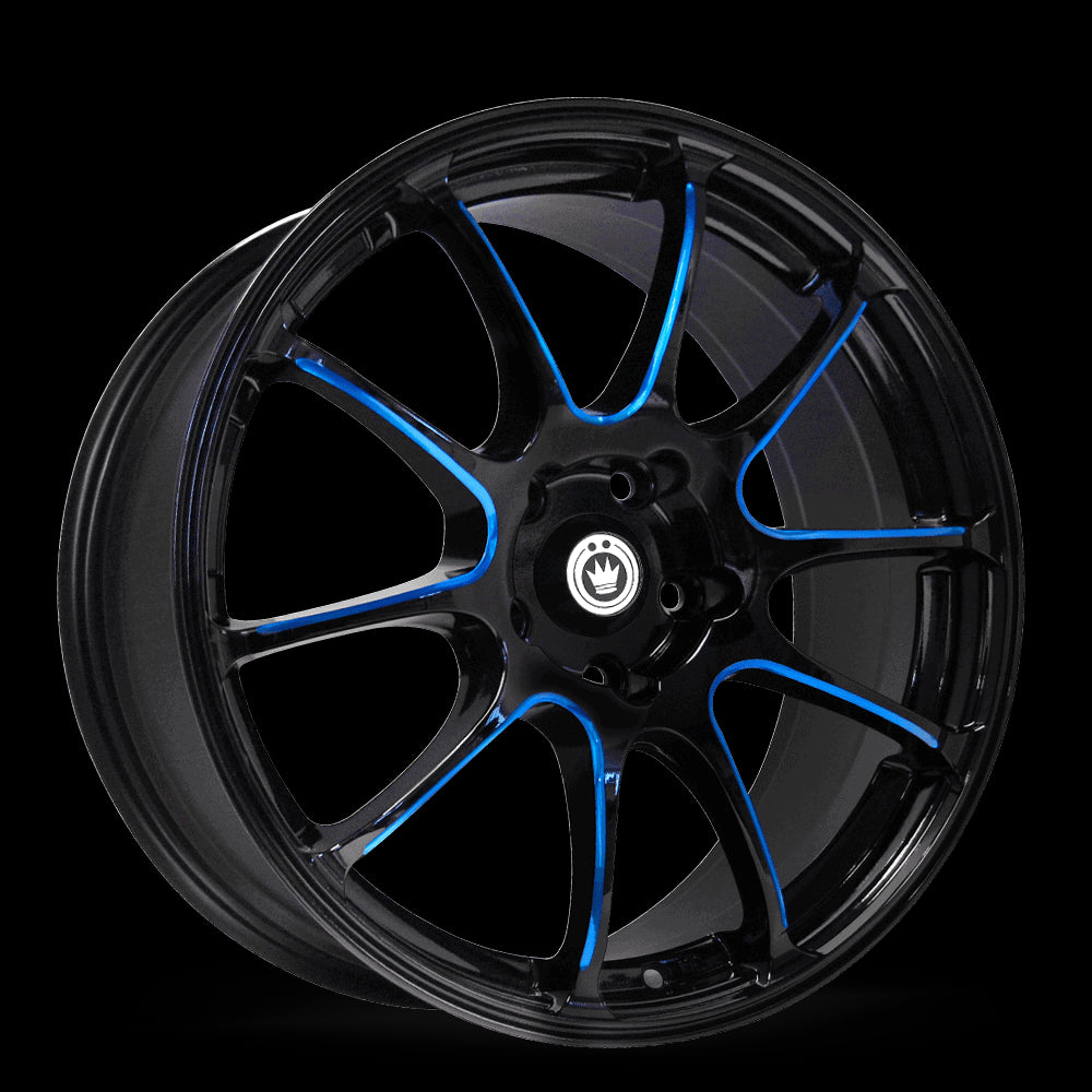 18x8 Konig Illusion Gloss Black/Blue Tint 5x114.3 5x4.5 ET45 Wheel Rim