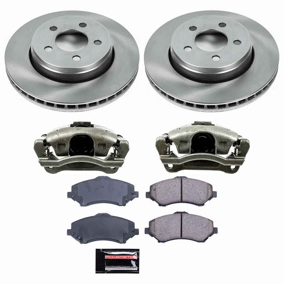 PowerStop OE Stock Replacement Low-Dust Ceramic Brake Pad, Rotor and Caliper Kit