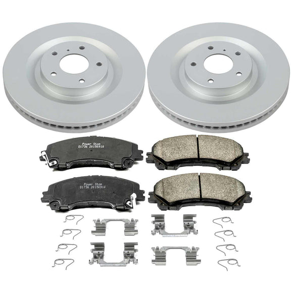 PowerStop Genuine Geomet Coated Rotor and Low-Dust Ceramic Brake Pad Kit