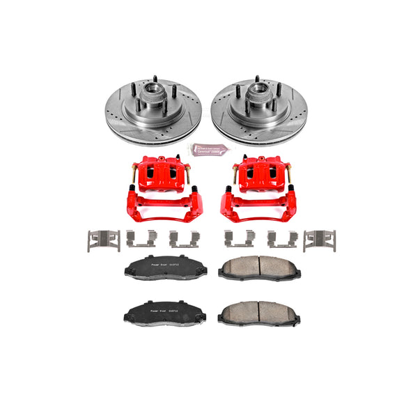 PowerStop Z23 Daily Driver Carbon-Fiber Ceramic Pads Drilled & Slotted Rotor & C