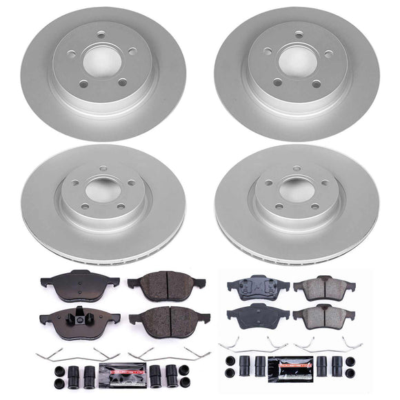PowerStop Genuine Geomet Coated Rotor and Carbon-Fiber Ceramic Brake Pad Kit