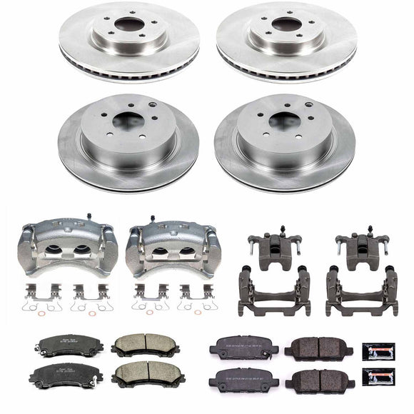 PowerStop OE Stock Replacement Low-Dust Ceramic Brake Pad, Rotor and Caliper Kit