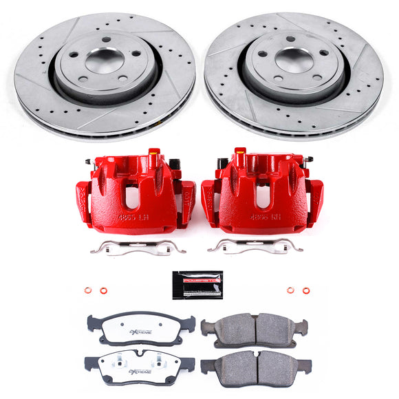 PowerStop Z36 Truck and SUV Ceramic Brake Pad, Drilled & Slotted Rotor, and Cali