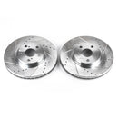 PowerStop Evolution Drilled Slotted Rotors Pair Front For Toyota Celica