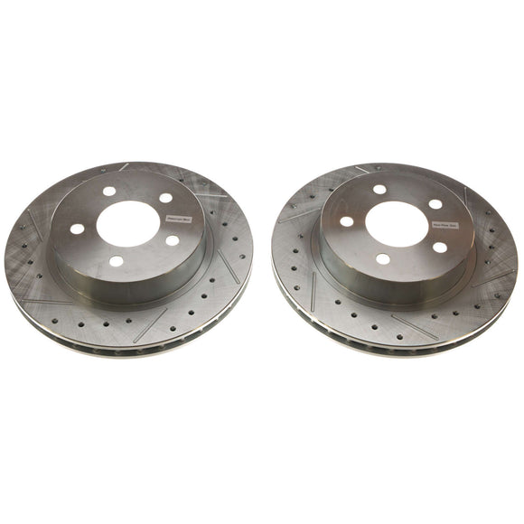 PowerStop Evolution Drilled Slotted Rotors Pair Rear For Ford Mustang