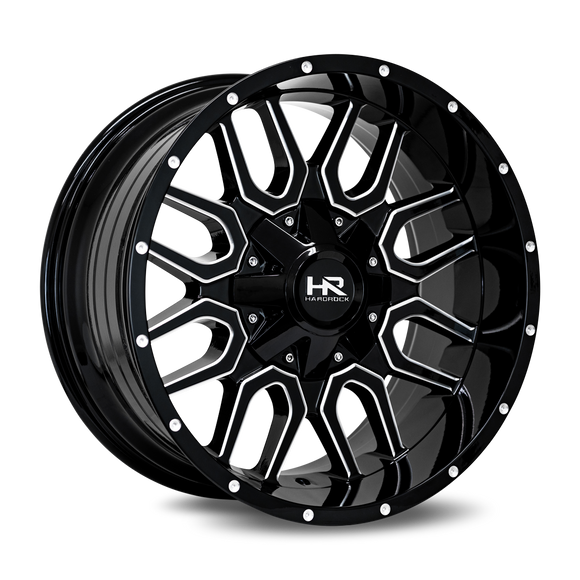 20x10 Hardrock Commander Gloss Black Milled 6x135/139.7 ET-19 wheel/rim