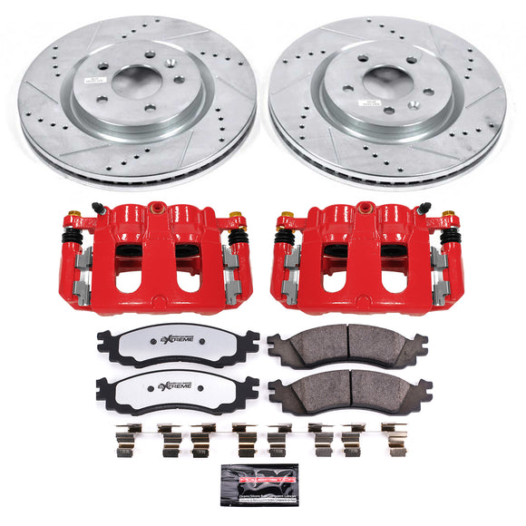 PowerStop Z36 Truck and SUV Ceramic Brake Pad, Drilled & Slotted Rotor, and Cali