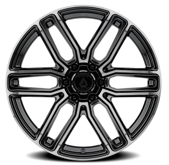 22x10 Arena Wheel Supreme Glossy Black Brushed Ddt Face Clear 6x139.7 ET-18 CB10