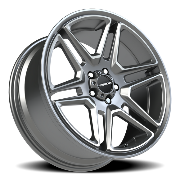 20x9 Vision 476 Wedge Gun Metal Machined Face Wheel 5x115 ET15 CB74.1