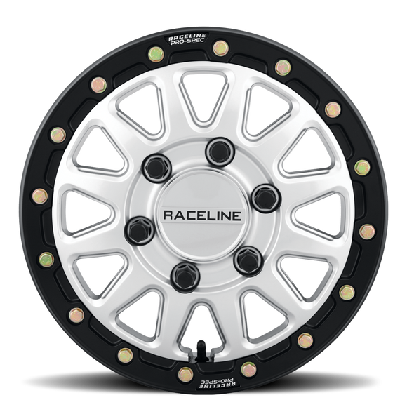15x7 Raceline A14SB Alpha Hyper Silver With Black Ring 4x156 ET10 Wheel