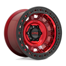17X9 KMC KM236 TANK Beadlock Candy Red 5X127 ET-38 wheel/rim-2