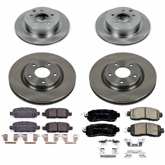 PowerStop OE Stock Replacement Low-Dust Ceramic Brake Pad and Rotor Kit