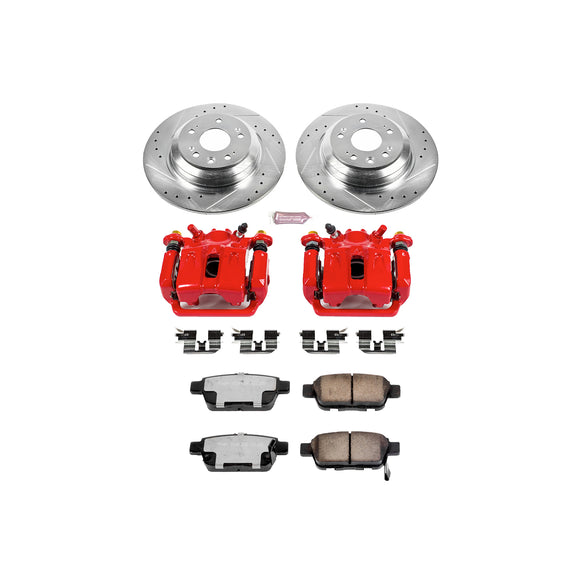 PowerStop Z36 Truck and SUV Ceramic Brake Pad, Drilled & Slotted Rotor, and Cali