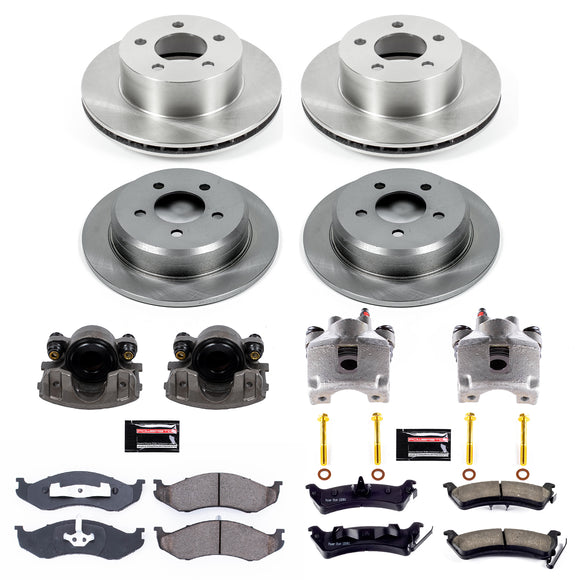 PowerStop OE Stock Replacement Low-Dust Ceramic Brake Pad, Rotor and Caliper Kit