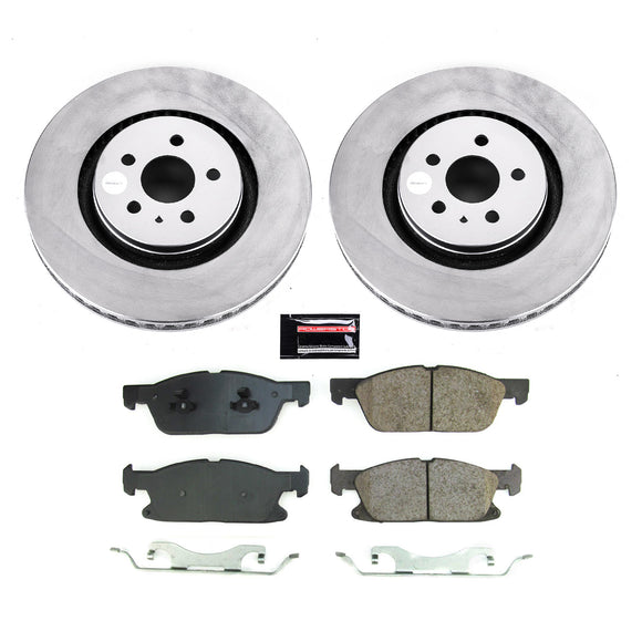 PowerStop Genuine Geomet Coated Rotor and Low-Dust Ceramic Brake Pad Kit