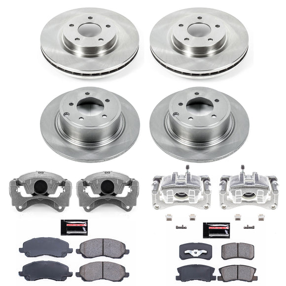 PowerStop OE Stock Replacement Low-Dust Ceramic Brake Pad, Rotor and Caliper Kit