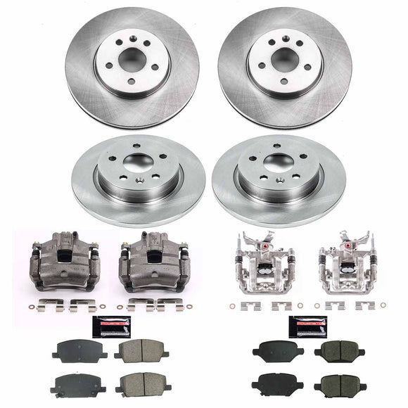 PowerStop OE Stock Replacement Low-Dust Ceramic Brake Pad, Rotor and Caliper Kit