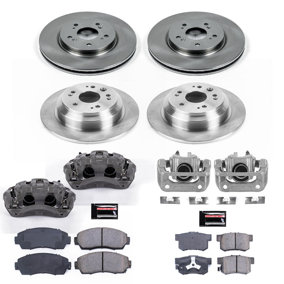 PowerStop OE Stock Replacement Low-Dust Ceramic Brake Pad, Rotor and Caliper Kit