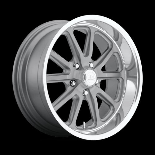 18X7 US Mag U111 Rambler Textured Gray W/ Diamond Cut Lip 5x120.65 ET1 Wheel Rim