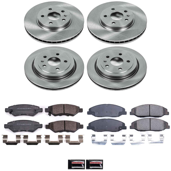 PowerStop OE Stock Replacement Low-Dust Ceramic Brake Pad and Rotor Kit