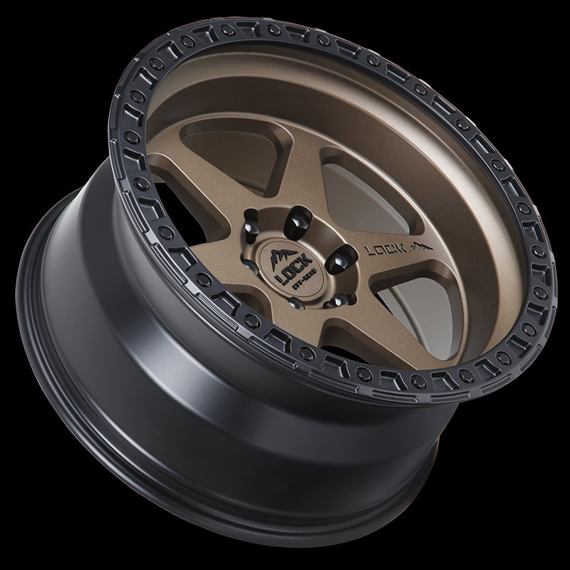 18x9 Lock Off-Road Olympus Matte Bronze Black Ring 5x127 5x5 ET1 Wheel Rim