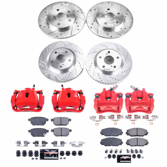 PowerStop Z23 Daily Driver Carbon-Fiber Ceramic Pads Drilled & Slotted Rotor & C