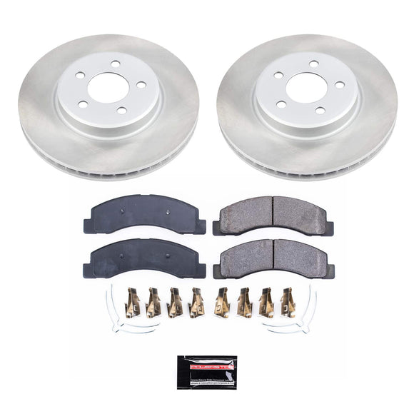 PowerStop Semi-Coated Rotor and Low-Dust Ceramic Brake Pad Kit