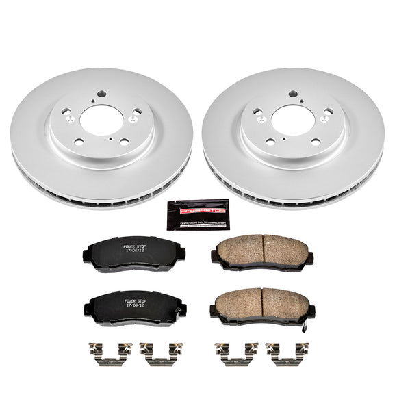 PowerStop Genuine Geomet Coated Rotor and Low-Dust Ceramic Brake Pad Kit