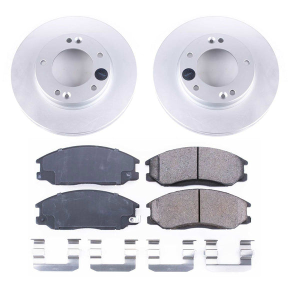 PowerStop Genuine Geomet Coated Rotor and Low-Dust Ceramic Brake Pad Kit