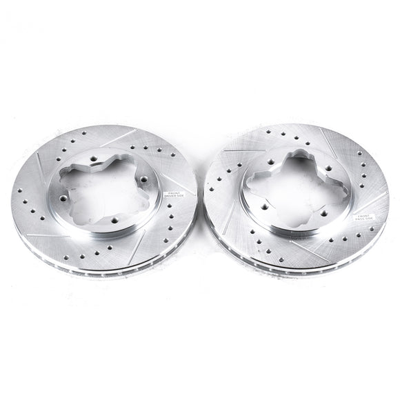 PowerStop Evolution Drilled Slotted Rotors Pair Front For Honda Accord