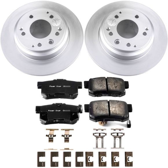 PowerStop Genuine Geomet Coated Rotor and Low-Dust Ceramic Brake Pad Kit