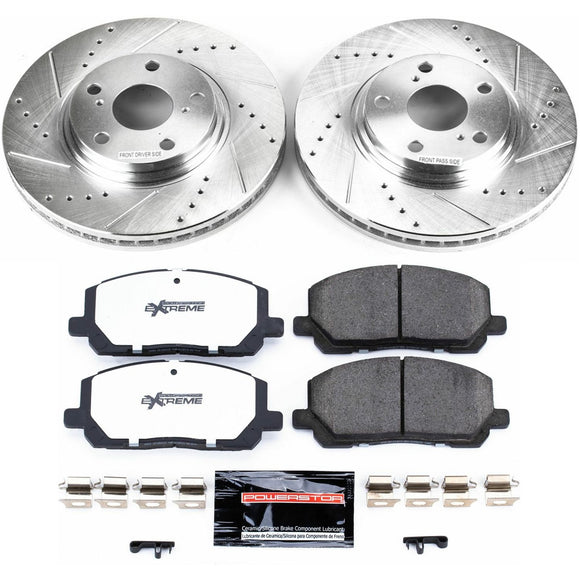 PowerStop Z36 Carbon-Fiber Ceramic Brake Pad with Drilled and Slotted Rotor Kit