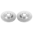PowerStop Evolution Drilled Slotted Rotors Pair Front For Audi S4