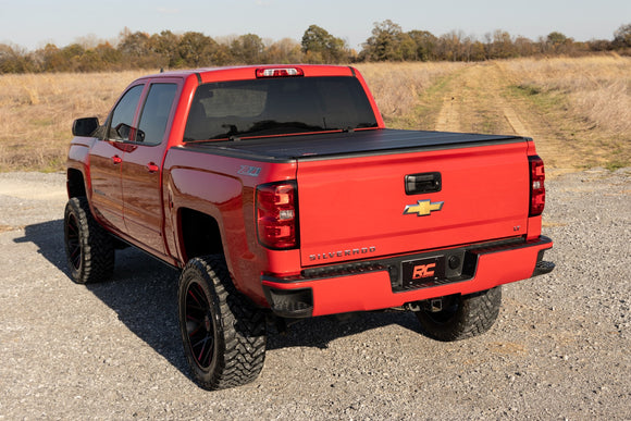 Rough Country Hard Tri-Fold Flip Up Bed Cover 5'9" Bed For Chevy GMC 1500 14-18