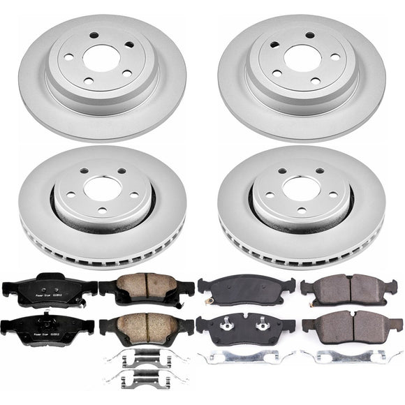 PowerStop Genuine Geomet Coated Rotor and Low-Dust Ceramic Brake Pad Kit