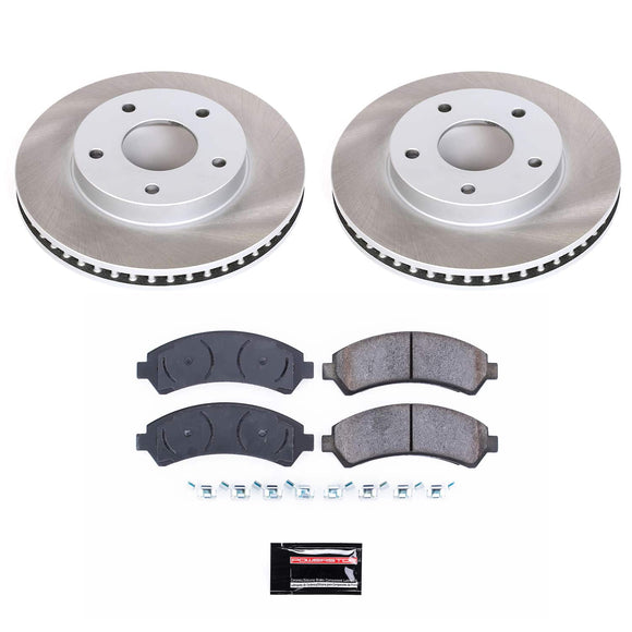 PowerStop Semi-Coated Rotor and Low-Dust Ceramic Brake Pad Kit