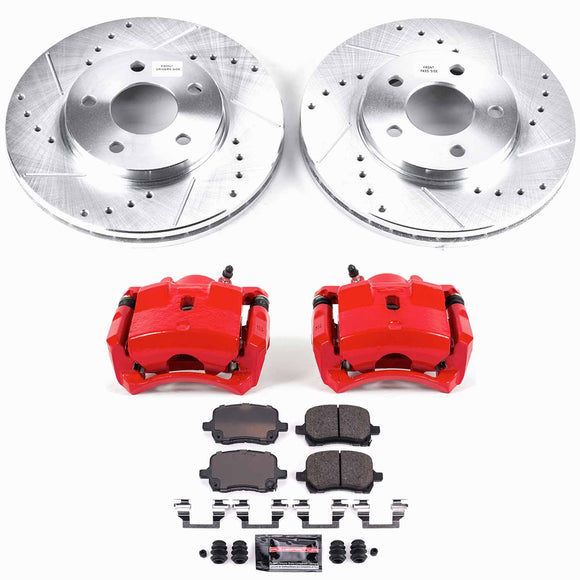 PowerStop Z23 Daily Driver Carbon-Fiber Ceramic Pads Drilled & Slotted Rotor & C