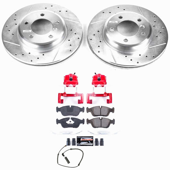 PowerStop Z23 Daily Driver Carbon-Fiber Ceramic Pads Drilled & Slotted Rotor & C