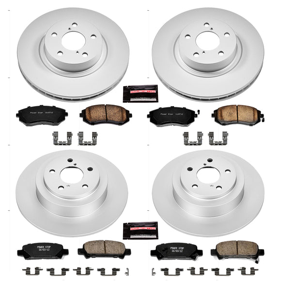 PowerStop Genuine Geomet Coated Rotor and Low-Dust Ceramic Brake Pad Kit