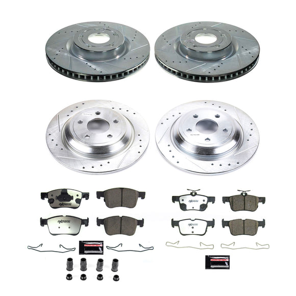 PowerStop Z36 Carbon-Fiber Ceramic Brake Pad with Drilled and Slotted Rotor Kit